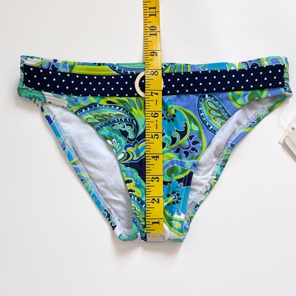 Swim Systems Belt Ring Low Rise Port Royal Paisley Polka Dot Bikini Bottom NWT - Picture 7 of 11